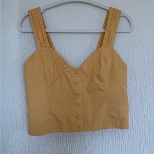 Abercrombie & Fitch Mustard Buttoned Crop Top